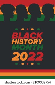 Black History Month. African American History. Celebrated annual. In February in United States and Canada. In October in Great Britain. Poster, card, banner, background. Vector illustration