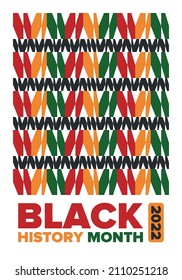 Black History Month. African American History. Celebrated annual. In February in United States and Canada. In October in Great Britain. Poster, card, banner, background. Vector illustration