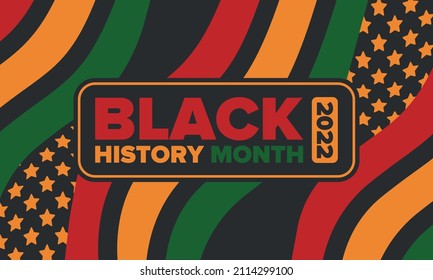 Mes de la historia negra. Historia afroamericana. Celebrado anualmente. En febrero en Estados Unidos y Canadá. En octubre en Gran Bretaña. Cartel, tarjeta, pancarta, fondo. Ilustración del vector