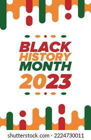 Black History Month. African American History. Celebrated annual. In February in United States and Canada. In October in Great Britain. Poster, card, banner, background. Vector illustration