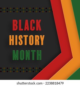 Black History Month. African American History card with nice and creative symbols on color background