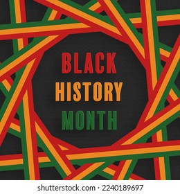 Black History Month. African American History card with nice and creative symbols on color background