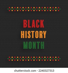 Black History Month. African American History card with nice and creative symbols on color background