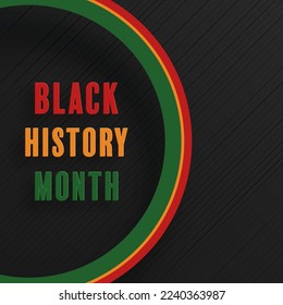 Black History Month. African American History card with nice and creative symbols on color background