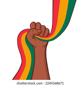 Black History Month. African American History arm fist vector illustration. February celebration poster, card, banner, background. 