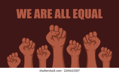 Black History Month. African American History arm fist vector illustration. February celebration poster, card, banner, background. 