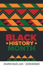 Black History Month. African American History. Celebrated annual. In February in United States and Canada. In October in Great Britain. Poster, card, banner, background. Vector illustration