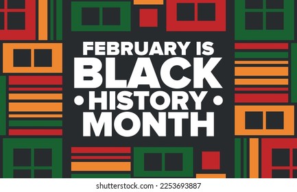 Black History Month. African American History. Celebrated annual. In February in United States and Canada. In October in Great Britain. Poster, card, banner, background. Vector illustration