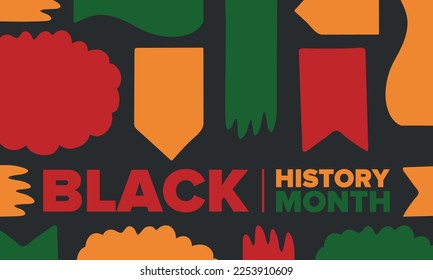 Black History Month. African American History. Celebrated annual. In February in United States and Canada. In October in Great Britain. Poster, card, banner, background. Vector illustration