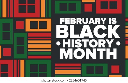 Black History Month. African American History. Celebrated annual. In February in United States and Canada. In October in Great Britain. Poster, card, banner, background. Vector illustration