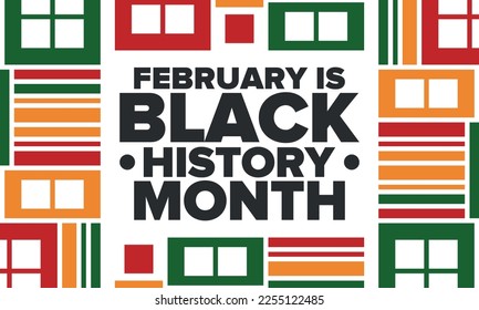 Black History Month. African American History. Celebrated annual. In February in United States and Canada. In October in Great Britain. Poster, card, banner, background. Vector illustration