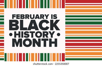 Black History Month. African American History. Celebrated annual. In February in United States and Canada. In October in Great Britain. Poster, card, banner, background. Vector illustration