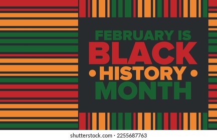 Black History Month. African American History. Celebrated annual. In February in United States and Canada. In October in Great Britain. Poster, card, banner, background. Vector illustration