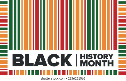 Black History Month. African American History. Celebrated annual. In February in United States and Canada. In October in Great Britain. Poster, card, banner, background. Vector illustration