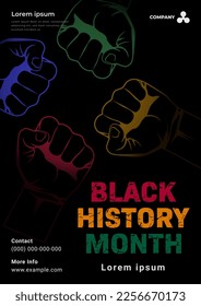 Black History Month. African American celebration poster vector design in february.