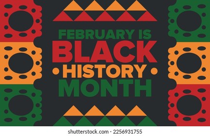 Black History Month. African American History. Celebrated annual. In February in United States and Canada. In October in Great Britain. Poster, card, banner, background. Vector illustration