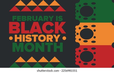 Black History Month. African American History. Celebrated annual. In February in United States and Canada. In October in Great Britain. Poster, card, banner, background. Vector illustration