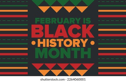 Black History Month. African American History. Celebrated annual. In February in United States and Canada. In October in Great Britain. Poster, card, banner, background. Vector illustration