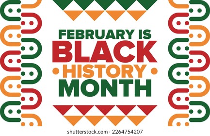 Black History Month. African American History. Celebrated annual. In February in United States and Canada. In October in Great Britain. Poster, card, banner, background. Vector illustration