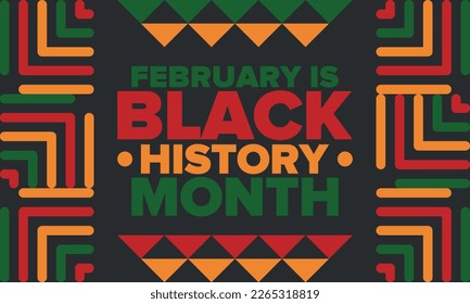 Black History Month. African American History. Celebrated annual. In February in United States and Canada. In October in Great Britain. Poster, card, banner, background. Vector illustration