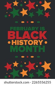 Black History Month. African American History. Celebrated annual. In February in United States and Canada. In October in Great Britain. Poster, card, banner, background. Vector illustration