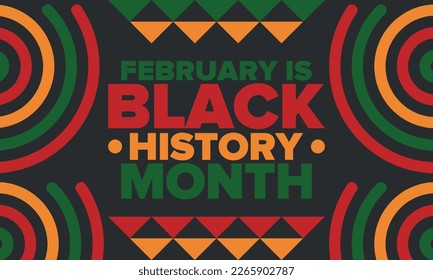 Black History Month. African American History. Celebrated annual. In February in United States and Canada. In October in Great Britain. Poster, card, banner, background. Vector illustration