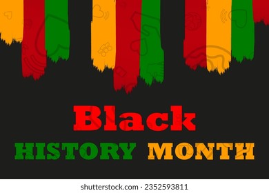 Black History Month. African American History heritage. Celebrated annual. In February in United States and Canada. In October in Great Britain. Poster, card, banner, background. Vector illustration