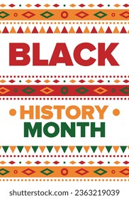 Black History Month. African American History. Celebrated annual. In February in United States and Canada. In October in Great Britain. Poster, card, banner, background. Vector illustration