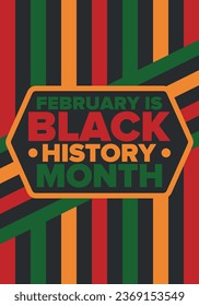 Black History Month. African American History. Celebrated annual. In February in United States and Canada. In October in Great Britain. Poster, card, banner, background. Vector illustration