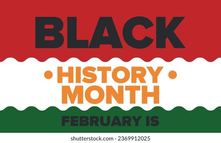 Black History Month. African American History. Celebrated annual. In February in United States and Canada. In October in Great Britain. Poster, card, banner, background. Vector illustration