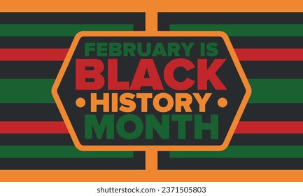 Black History Month. African American History. Celebrated annual. In February in United States and Canada. In October in Great Britain. Poster, card, banner, background. Vector illustration