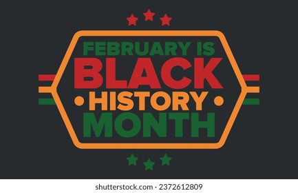 Black History Month. African American History. Celebrated annual. In February in United States and Canada. In October in Great Britain. Poster, card, banner, background. Vector illustration