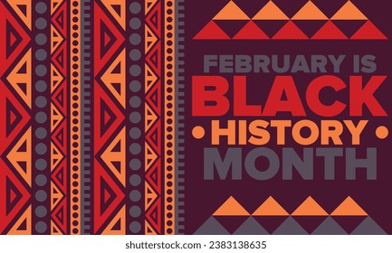 Black History Month. African American History. Celebrated annual. In February in United States and Canada. In October in Great Britain. Poster, card, banner, background. Vector illustration