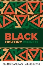 Black History Month. African American History. Celebrated annual. In February in United States and Canada. In October in Great Britain. Poster, card, banner, background. Vector illustration