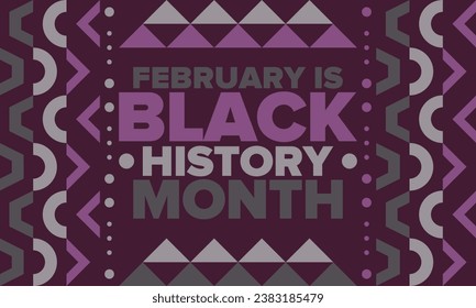 Black History Month. African American History. Celebrated annual. In February in United States and Canada. In October in Great Britain. Poster, card, banner, background. Vector illustration