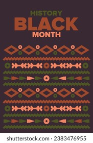 Black History Month. African American History. Celebrated annual. In February in United States and Canada. In October in Great Britain. Poster, card, banner, background. Vector illustration