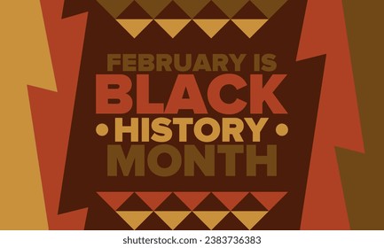 Black History Month. Afrikanische Amerikanische Geschichte. Jährlich gefeiert. Im Februar in den Vereinigten Staaten und Kanada. Im Oktober in Großbritannien. Poster, Karte, Banner, Hintergrund. Vektorgrafik