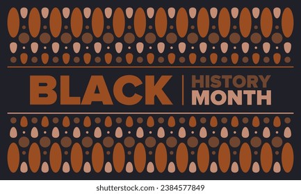 Black History Month. African American History. Celebrated annual. In February in United States and Canada. In October in Great Britain. Poster, card, banner, background. Vector illustration