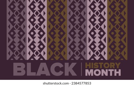 Black History Month. African American History. Celebrated annual. In February in United States and Canada. In October in Great Britain. Poster, card, banner, background. Vector illustration