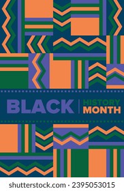 Black History Month. African American History. Celebrated annual. In February in United States and Canada. In October in Great Britain. Poster, card, banner, background. Vector illustration