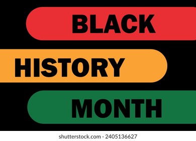 Black History Month. African American history month celebration. Abstract red, yellow, green color flag on black paper background