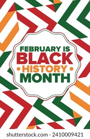 Black History Month. African American History. Celebrated annual. In February in United States and Canada. In October in Great Britain. Poster, card, banner, background. Vector illustration