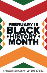Black History Month. African American History. Celebrated annual. In February in United States and Canada. In October in Great Britain. Poster, card, banner, background. Vector illustration