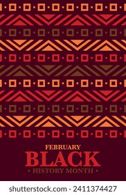 Black History Month. African American History. Celebrated annual. In February in United States and Canada. In October in Great Britain. Poster, card, banner, background. Vector illustration