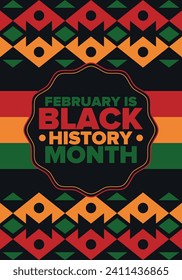 Black History Month. African American History. Celebrated annual. In February in United States and Canada. In October in Great Britain. Poster, card, banner, background. Vector illustration