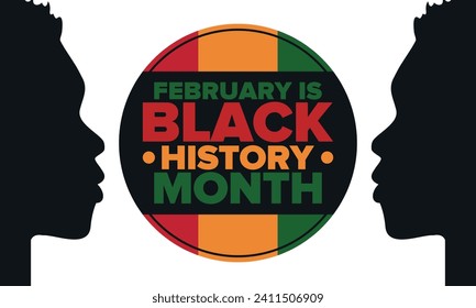 Black History Month. African American History. Celebrated annual. In February in United States and Canada. In October in Great Britain. Poster, card, banner, background. Vector illustration