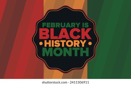 Black History Month. African American History. Celebrated annual. In February in United States and Canada. In October in Great Britain. Poster, card, banner, background. Vector illustration