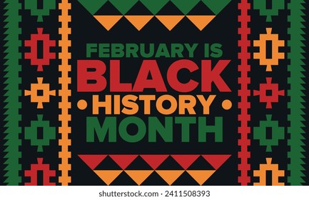 Black History Month. African American History. Celebrated annual. In February in United States and Canada. In October in Great Britain. Poster, card, banner, background. Vector illustration