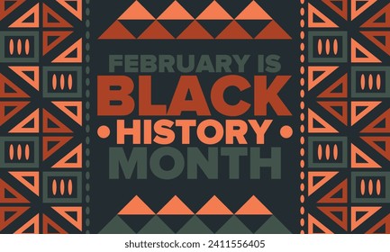 Black History Month. African American History. Celebrated annual. In February in United States and Canada. In October in Great Britain. Poster, card, banner, background. Vector illustration