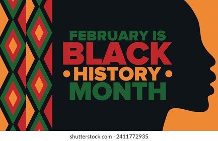 Black History Month. African American History. Celebrated annual. In February in United States and Canada. In October in Great Britain. Poster, card, banner, background. Vector illustration